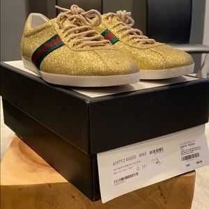 Gucci Bambi Web Low-Top Sneakers with Stud Detail